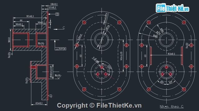 đồ án công nghệ chế tạo máy chi tiết nắp bơm,chi tiết nắp bơm,cad chi tiết nắp bơm